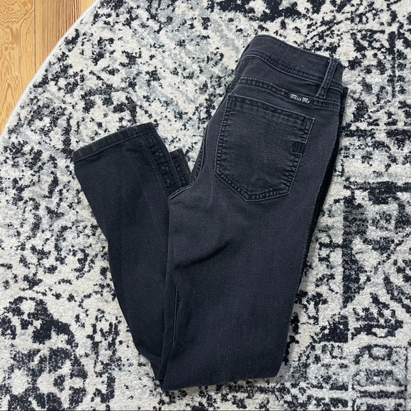 Miss Me Midrise Skinny Black Jeans Lace Detail